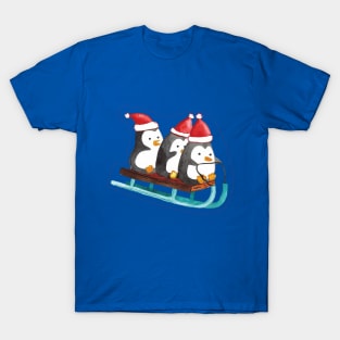 Penguins wearing santa hat T-Shirt